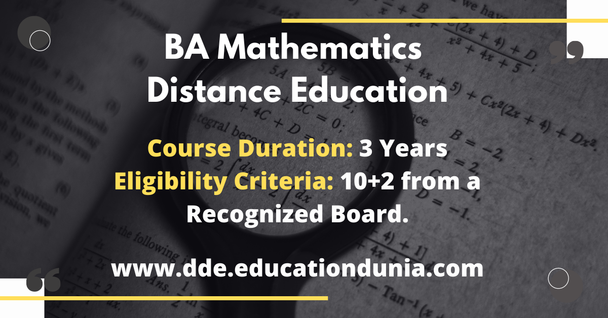 BA Mathematics Distance Education Admission 2024 | Apply Now For Online ...