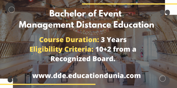 Bachelor of Event Management Distance Education