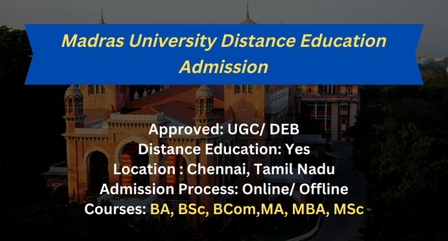 is admission open in madras university distance education 2022