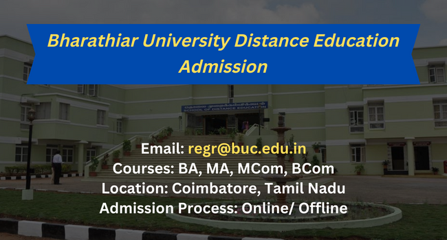 Bharathiar University Distance Education Admission 2024 | UG | PG ...